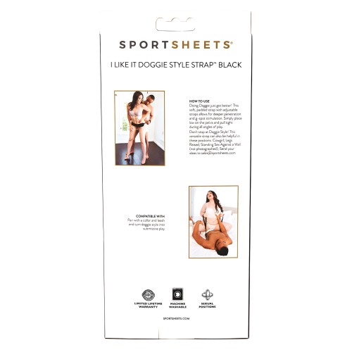 Correa Doggie Style Sportsheets - Negra Impermeable