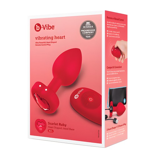 b-Vibe Vibrating Heart Plug M/L - Red