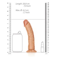 Dildo Curvado Realista de 7" Shots RealRock - Tan