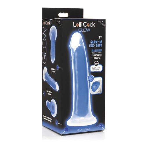 Curve Toys Lollicock 7" Glow in the Dark Dildo - Blue