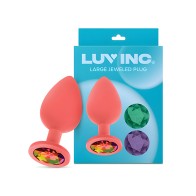 Plug Anal de Silicona con Joyas Luv Inc. - Grande Coral