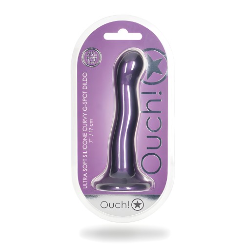 Shots Ouch Dildo Curvo de 7" para Punto G - Púrpura