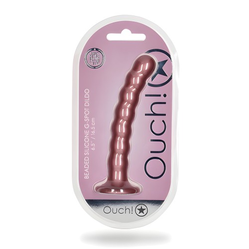 Dildo de G-Spot con Perlas Shots Ouch - Oro Rosa