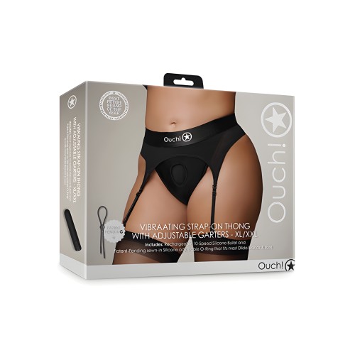 Tanga Vibrante Shots Ouch - Negro XL/XXL