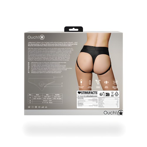 Shots Ouch Vibrating Strap On Thong - Black XS/S