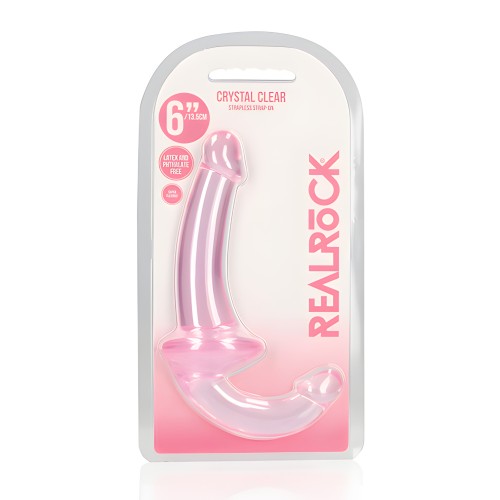 Shots RealRock Crystal Clear 6" Strapless Strap-On - Pink