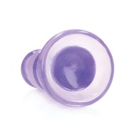 Dildo/Plug Anal Curvo de 5.5" RealRock Cristal Claro - Púrpura