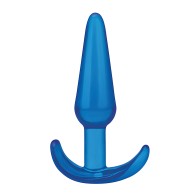 Blue Line C & B 4.25" Slim Tapered Butt Plug - Jelly Blue