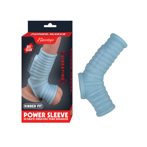 Manga Vibrante Power Sleeve Ajuste Estriado - Azul