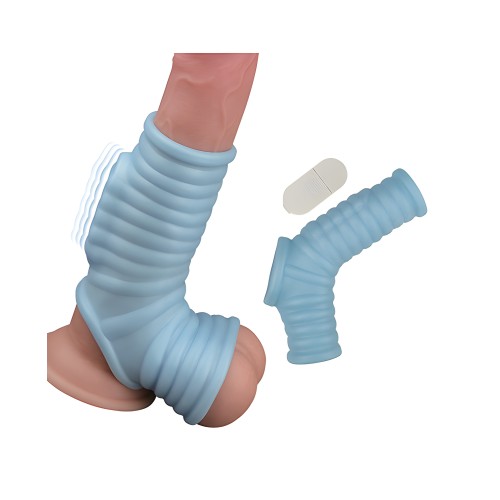 Manga Vibrante Power Sleeve Ajuste Estriado - Azul