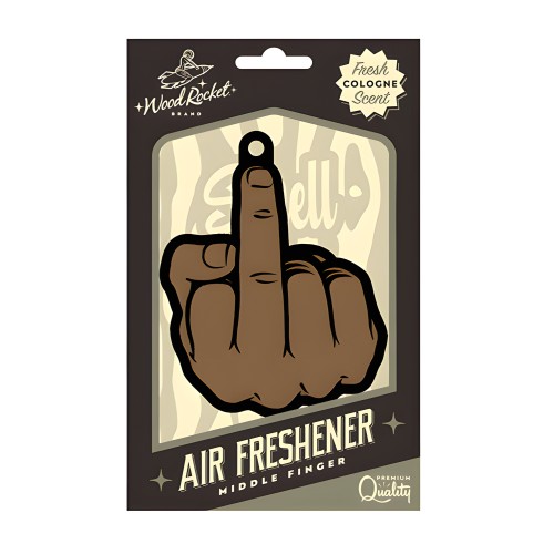Wood Rocket Middle Finger Air Freshener