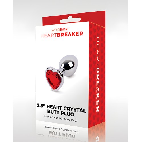WhipSmart Heartbreaker 2.5" Heart Crystal Butt Plug - Red
