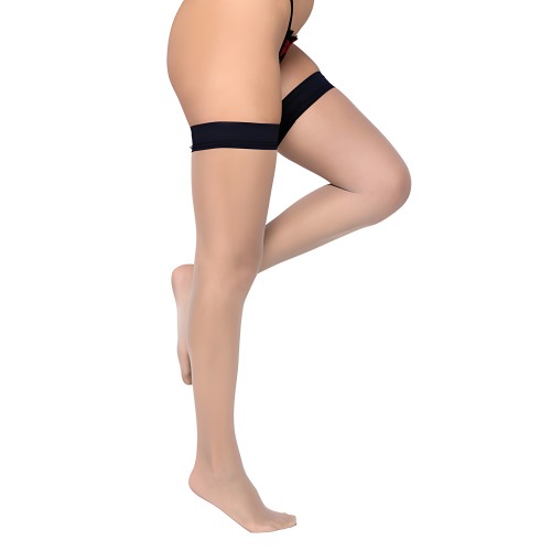 Medias de Silicona Colorida para Quedarse Arriba Negras O/S