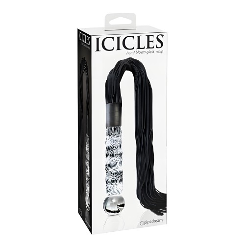 Icicles No. 38 Hand Blown Glass Handled Whip - Clear