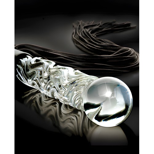 Icicles No. 38 Látigo de Vidrio Soplado a Mano - Transparente