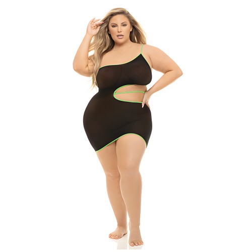 Pink Lipstick All You Need Cut Out Dress - Black QN