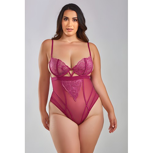 iCollection Lingerie Quinn Teddy Vino 3X