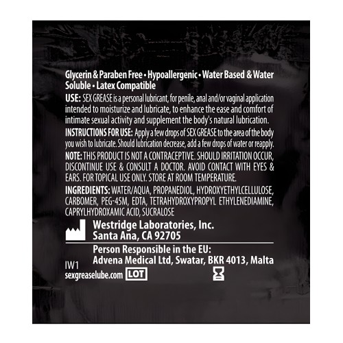 Sex Grease Water Based - 8.5 oz Bottle