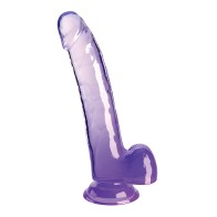 King Cock Clear 9" Cock w/Balls - Purple