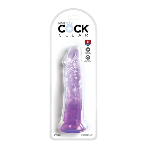 King Cock Clear 8" Cock - Púrpura