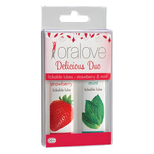 Oralove Delicious Duo Flavored Lube - Strawberry & Mint
