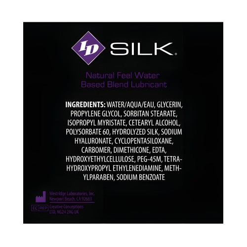 ID Silk Natural Feel Lubricant 2.2 oz Flip Cap Bottle