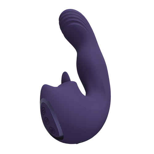 Vibrador y Estimulador G-Spot Shots Yumi Triple Acción - Púrpura