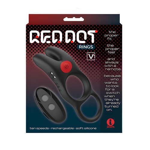 Massive Red Dot Anillo para el Pene V1 - Negro