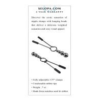 Selopa Beaded Nipple Clamps - Black Chrome