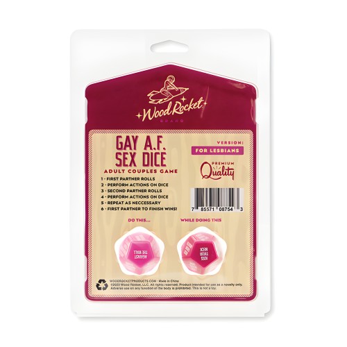 Juego de Dados Gay AF Lesbian Couples - Fucsia