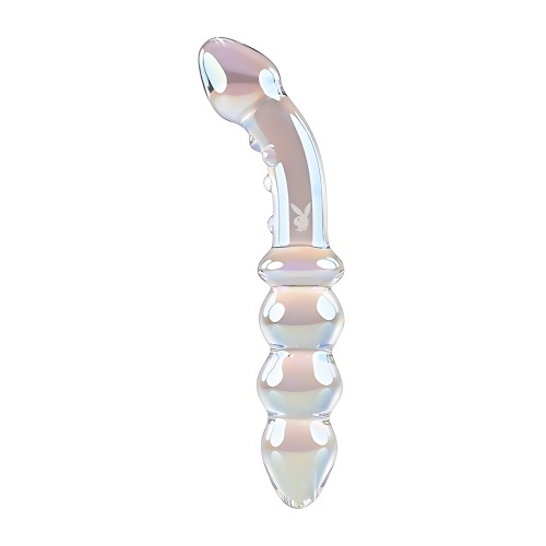 Dildo Doble de Vidrio Playboy - Transparente