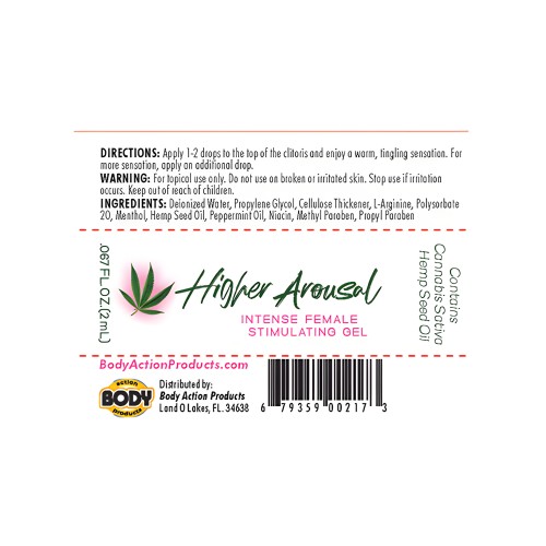 Higher Arousal Female Stimulating Gel 1/2 oz