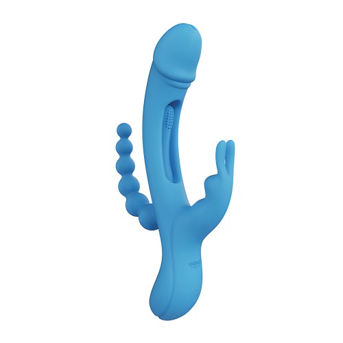 Vibrador Trilux Kinky Finger con Bolas Anales - Azul