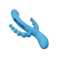 Vibrador Trilux Kinky Finger con Bolas Anales - Azul