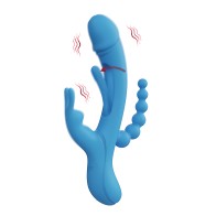 Vibrador Trilux Kinky Finger con Bolas Anales - Azul