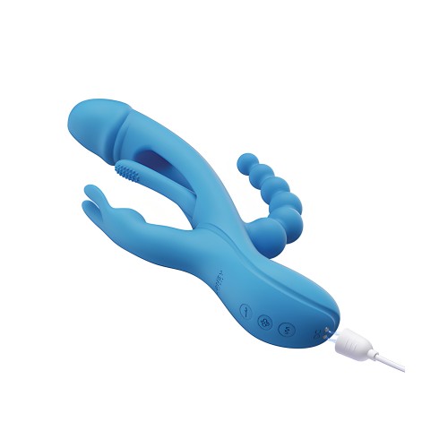 Vibrador Trilux Kinky Finger con Bolas Anales - Azul