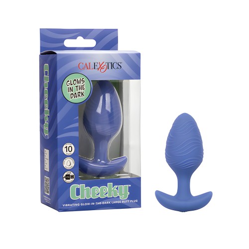 Cheeky Glow in the Dark Vibrating Butt Plug - Azul Grande
