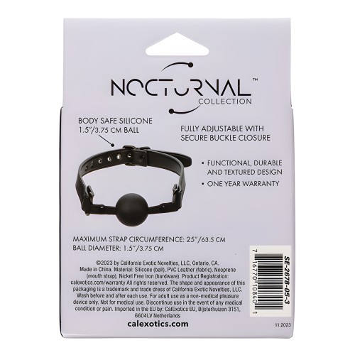 Nocturnal Collection Silicone Ball Gag - Black