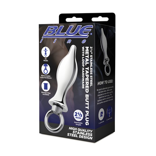 Blue Line 2.5" Stainless Steel Tapered Butt Plug