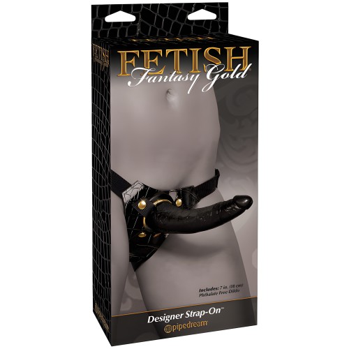 Strap On Diseñador Fetish Fantasy Gold con Dildo - Negro