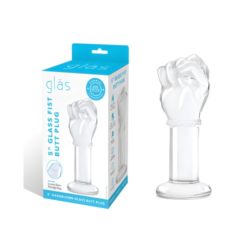 Glas 5" Fist Butt Plug - Clear Glass