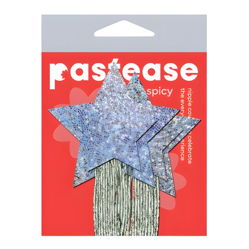 Pastease Glitter Tassle Stars - Silver O/S