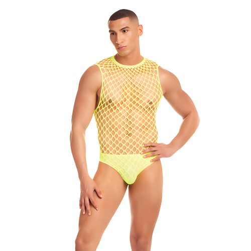 Rainbow Party Mesh Unitard Set - Yellow