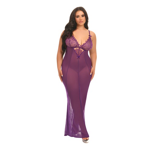 Katana Mesh Gown - Purple