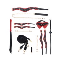 Shots Ouch! Milan Collection Bondage Kit w/Bag - Black/Red