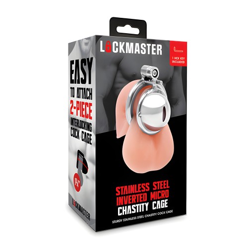 Cárceles de Chastity Micro Invertido de Acero Inoxidable Lockmaster - Plata