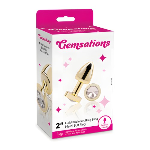Gemsations 2" Bling Bling Metal Butt Plug - Gold