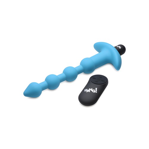 Bang! 28X Vibrating Silicone Anal Beads - Blue