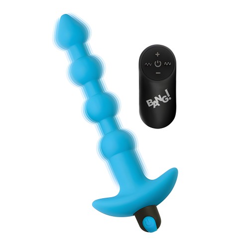 Bang! 28X Vibrating Silicone Anal Beads - Blue