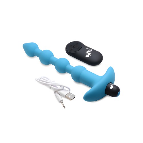 Bang! 28X Vibrating Silicone Anal Beads - Blue